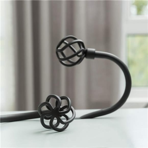 Handmade Metal Curtain Holdback 2pcs,Decoration Matt Black Curtain TieBack Hooks - Picture 4 of 6